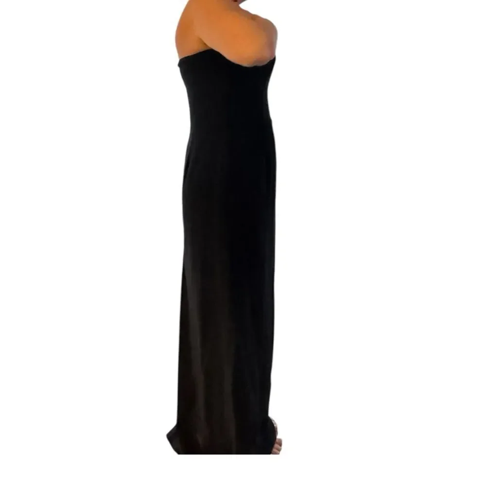 Vintage Bob Mackie Elegant Black Strapless Evening Dress NWT
